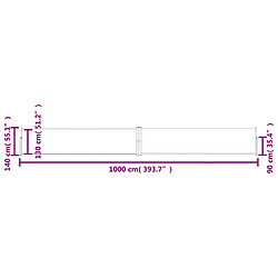 vidaXL Auvent latéral rétractable Marron 140x1000 cm pas cher