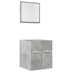 vidaXL Ensemble de meubles de salle de bain 2 pcs gris béton