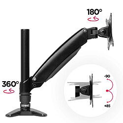 Duronic DM551X1 Support d'écran PC à Pince pour Bureau | Mécanisme à Ressort | Ajustements à la volée | Hauteur Ajustable | Compatibilité avec Moniteur VESA 75/100 | Potence et Bras en Aluminium pas cher