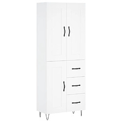 vidaXL Buffet haut Blanc 69,5x34x180 cm Bois d'ingénierie