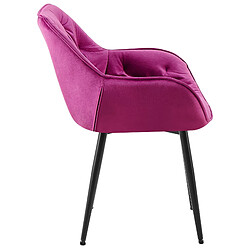 Avis Decoshop26 Chaise de salle à manger x1 design et moderne assise en velours violet et pieds en métal noir 10_0001494