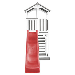 AXI Beach Tower Aire de Jeux avec Toboggan en Rouge & Bac à Sable | Grande Maison Enfant extérieur en Gris & BLANC | Cabane de Jeu en Bois FSC