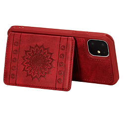 Acheter Wewoo Coque Pour iPhone 11 motif de gaufrage de tournesol PU + TPU cas avec titulaire et fentes cartes et cadre photo et lanière rouge