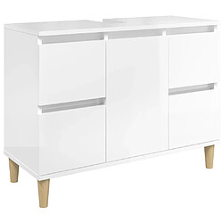 vidaXL Meuble d'évier blanc brillant 80x33x60 cm bois d'ingénierie