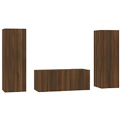 Maison Chic Ensemble de meubles TV 3 pcs | Banc TV Moderne pour salon | Meuble de Rangement - Chêne marron Bois d'ingénierie -MN44691