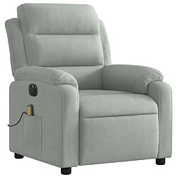 Avis vidaXL Fauteuil inclinable électrique de massage gris clair velours