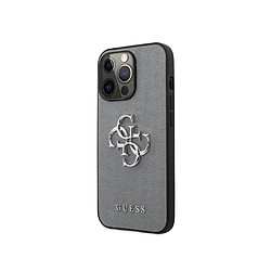 Guess Maroquinerie Guess Coque pour Apple iPhone 13 Pro PU Saffiano 4G Gris