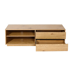 Acheter Decoshop26 Meuble TV avec 2 tiroirs et 2 compartiments de rangement 42x140x40 cm MDF aspect chêne 04_0007850