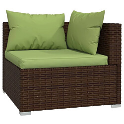 Avis Maison Chic Salon de jardin 5 pcs + coussins - Mobilier/Meubles de jardin - Table et chaises d'extérieur résine tressée marron -MN66398