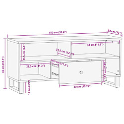 vidaXL Meuble TV 100x33x46 cm bois de récupération et d'ingénierie pas cher