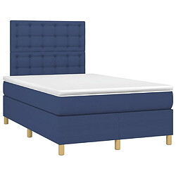 Maison Chic Lit adulte- Lit + matelas,Sommier à lattes de lit avec matelas bleu 120x190 cm tissu -GKD62978