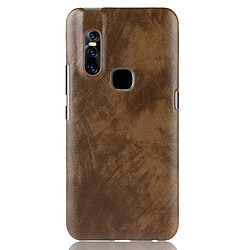 Wewoo Coque antichoc Litchi Texture PC + PU pour Vivo V15 (Marron)