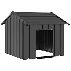 vidaXL Niche pour chien avec toit noir 85x107x81 cm acier galvanisé