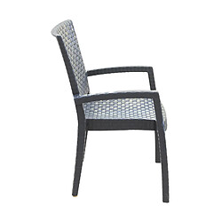 Chaise de Jardin Chillvert Nápoles Résine Imitation Rotin 51x54x84 cm Noir avec Accoudoir