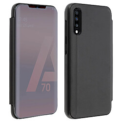 Avizar Housse Samsung Galaxy A70 Étui Miroir Clapet translucide Stand Vidéo Noir