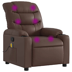 vidaXL Fauteuil de massage inclinable Marron Similicuir