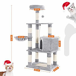 Avis Feandrea SONGMICS Arbre à Chat avec griffoir Multi Niveaux Niche Panier Suspendu Salle de Jeux Couleur Grise Claire PCT60W