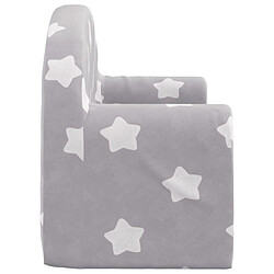 Acheter vidaXL Canapé-lit enfant 2 places gris clair étoiles peluche douce