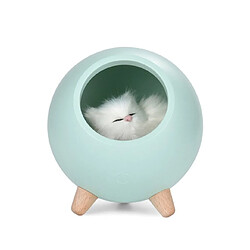 Universal Mignon petit animal maison ambiance LED veilleuse chat maison tactile dimmer lampe de table cadeau enfant bébé chambre à coucher décoration | veilleuse