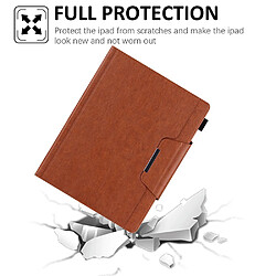 Etui en PU avec support et porte-cartes marron pour votre Apple iPad Pro 12.9 pouces (2021)/(2020)/(2018)