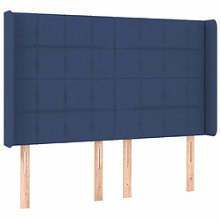 Maison Chic Tête de lit scandinave avec oreilles,meuble de chambre Bleu 147x16x118/128 cm Tissu -MN38755