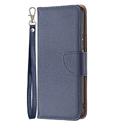 Etui en PU texture litchi, antichoc avec support, bleu foncé pour votre Xiaomi Redmi Note 11 Pro 5G (Qualcomm)/Note 11 Pro 4G (MediaTek)