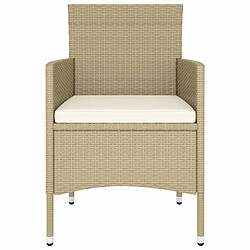 Maison Chic Table de bistro et chaises d'extérieur 5 pcs,Ensemble de bistro de jardin pour relax Résine tressée et verre trempé Beige -GKD224053 pas cher