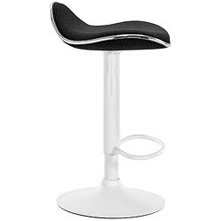 Acheter Decoshop26 Tabouret de bar x1 assise ergonomique en tissu noir pied en trompette en métal blanc 10_0005395