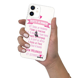 Coque iPhone 12 mini souple transparente Recette du Bonheur Motif Ecriture Tendance Evetane pas cher