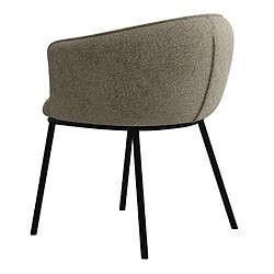 Moloo ALVIN-Fauteuil de table en tissu Bouclé Grège et métal noir