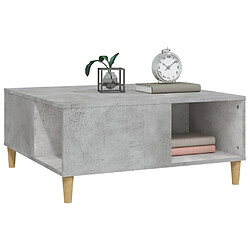 Avis vidaXL Table basse gris béton 80x80x36,5 cm bois d'ingénierie