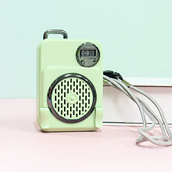 Avis (Vert) Radio Sans Lame Clip De Poche Ventilateur Portable Pour Enfants Paresseux Cou Suspendu Charge Usb