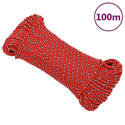 vidaXL Corde de bateau Rouge 5 mm 100 m Polypropylène