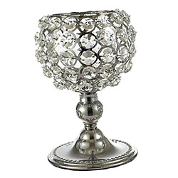 Bougeoirs En Cristal Chandeliers Pour Décoration De Table De Mariage Cadeau 15 Cm Argent