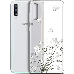 Caseink Coque Pour Samsung Galaxy A70 (6.7 ) [Gel HD Collection Summer Design Papillons - Souple - Ultra Fin - Imprimé en France]