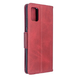 Avis Wewoo Housse Coque Pour Galaxy A51 Retro Lambskin Texture Pure Color Horizontal Flip PU en cuir avec support et fentes cartes et portefeuille et lanière rouge