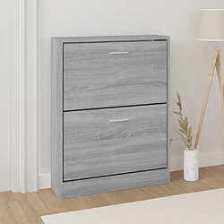 Maison Chic Armoire à Chaussures,Meuble de Rangement à Chaussures Sonoma gris 59x17x81 cm Bois d'ingénierie -MN90811