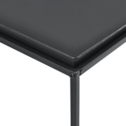 Table Basse à Plateau Arsia Large en Métal Noir Mat [en.casa] pas cher