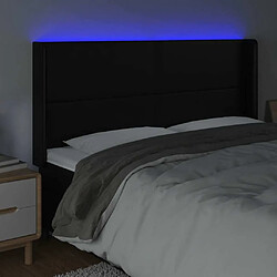 Acheter Maison Chic Tête de lit scandinave à LED,meuble de chambre Noir 203x16x118/128 cm Similicuir -MN67902