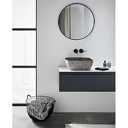 Pegane Vasque à poser / lavabo en marbre, coloris gris - Longueur 40 x Hauteur 15 x Profondeur 40 cm pas cher