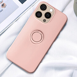 Avizar Coque pour iPhone 16 Pro Max Bague Support Silicone Flexible Rose pas cher