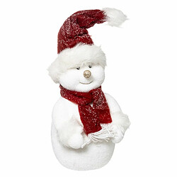 Bonhomme de Neige Déco Soir de Noël 40cm Blanc