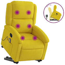 Maison Chic Fauteuil Relax pour salon, Fauteuil de massage inclinable Jaune Velours -GKD59058