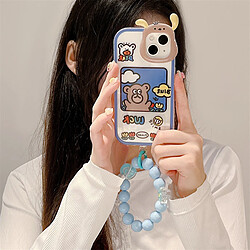 GUPBOO Étui pour iPhone12 été nuage marionnette ours dessin animé étui pour téléphone portable bracelet