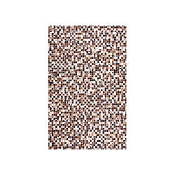 Beliani Tapis patchwork en cuir 160 x 230 beige et maron KONYA pas cher