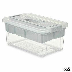 Kipit Boîte Multiusage Gris Transparent Plastique 9 L 35,5 x 17 x 23,5 cm (6 Unités)