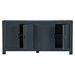 Avis Pegane Buffet de 4 portes en pin massif coloris noir mat - Hauteur 85 x Longueur 177 cm x Profondeur 46 cm