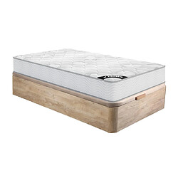 Vente-Unique Ensemble 90 x 190 cm sommier coffre naturel clair + matelas ressorts ensachés ép.20cm - SONGE de YSMÉE