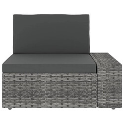 Maison Chic Salon de jardin 6 pcs + coussins - Mobilier/Meubles de jardin - Table et chaises d'extérieur Gris Résine tressée -MN15268 pas cher