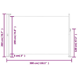 vidaXL Auvent latéral rétractable de patio 200x300 cm Noir pas cher